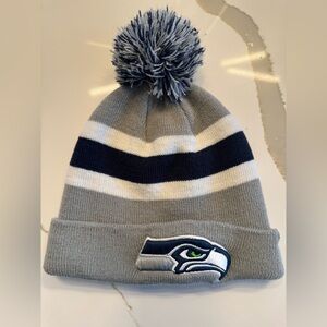 Seattle Seahawks '47 Brand Cuffed Pom Beanie - Grey/Navy/White